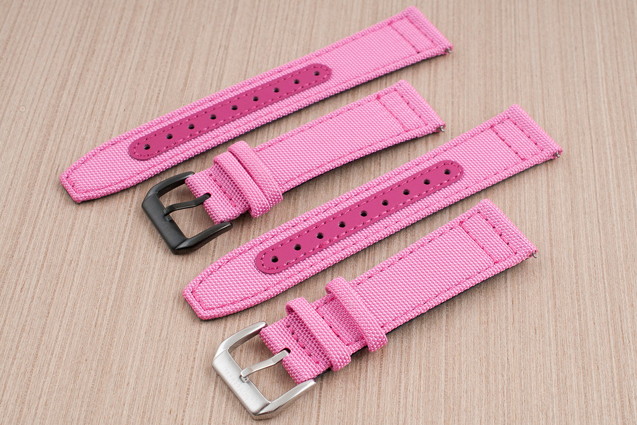 Brodinkee x StrapHabit 2022 Real Men Wear Pink Premium Sailcloth Quick Release Watch Straps