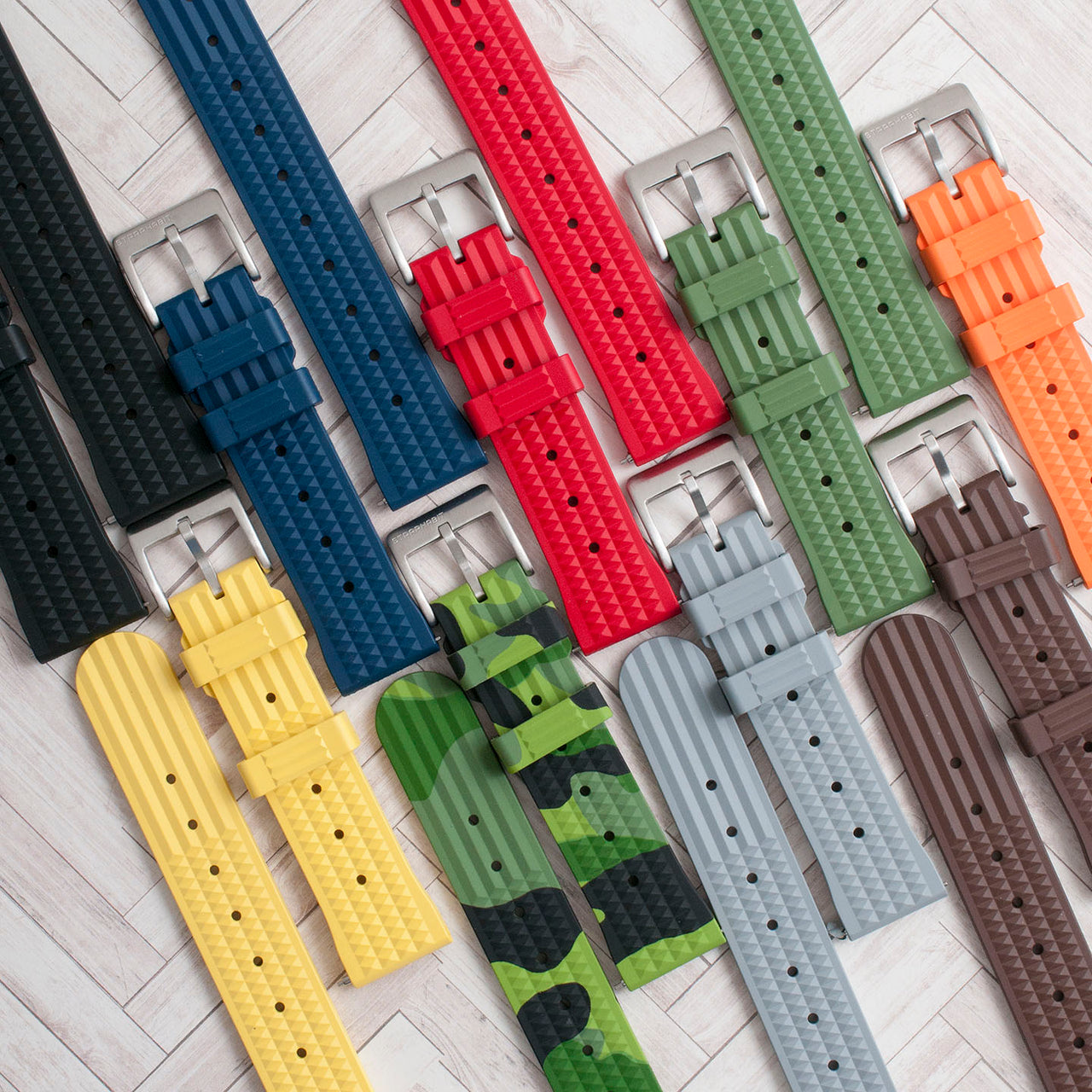 Waffle FKM Rubber Quick Release Watch Straps