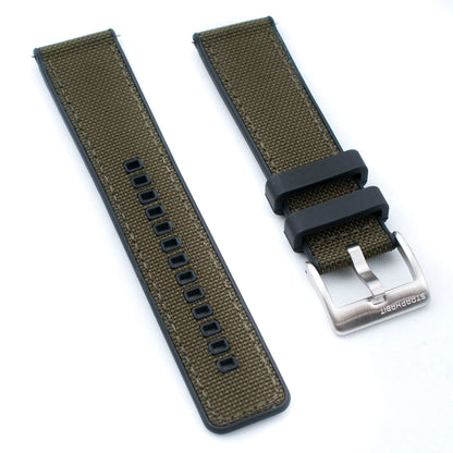 Sailcloth and FKM Rubber Quick Release Hybrid Watch Straps