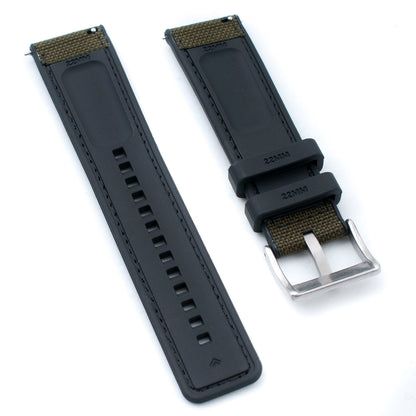 Sailcloth and FKM Rubber Quick Release Hybrid Watch Straps