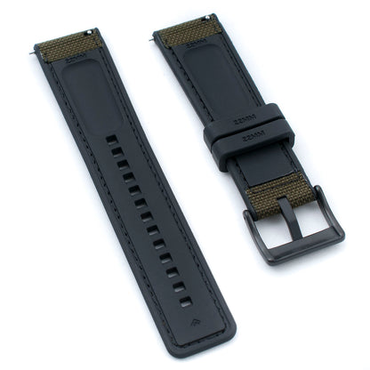 Sailcloth and FKM Rubber Quick Release Hybrid Watch Straps