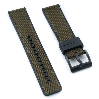 Sailcloth and FKM Rubber Quick Release Hybrid Watch Straps