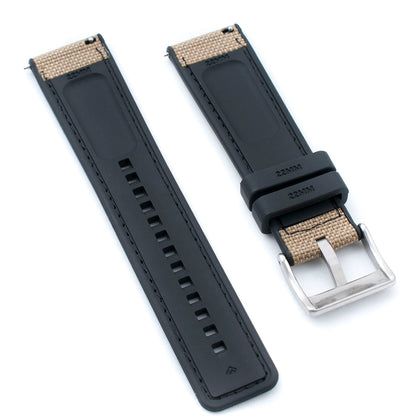 Sailcloth and FKM Rubber Quick Release Hybrid Watch Straps