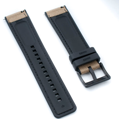 Sailcloth and FKM Rubber Quick Release Hybrid Watch Straps