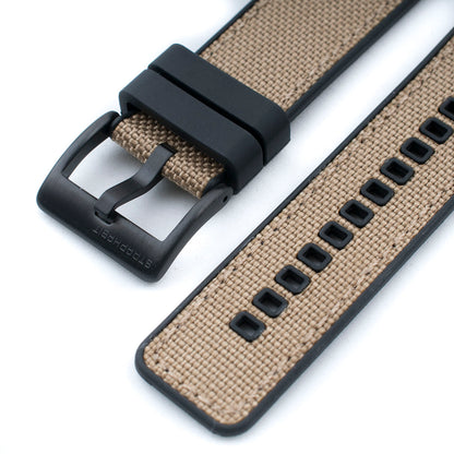 Sailcloth and FKM Rubber Quick Release Hybrid Watch Straps