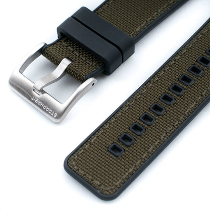 Sailcloth and FKM Rubber Quick Release Hybrid Watch Straps