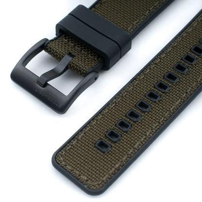 Sailcloth and FKM Rubber Quick Release Hybrid Watch Straps