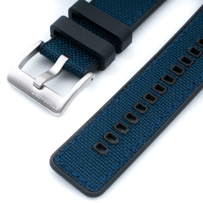 Sailcloth and FKM Rubber Quick Release Hybrid Watch Straps