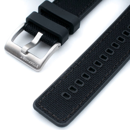 Sailcloth and FKM Rubber Quick Release Hybrid Watch Straps