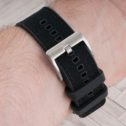 Sailcloth and FKM Rubber Quick Release Hybrid Watch Straps