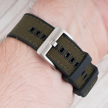 Sailcloth and FKM Rubber Quick Release Hybrid Watch Straps