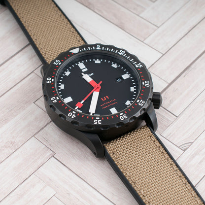 Sailcloth and FKM Rubber Quick Release Hybrid Watch Straps