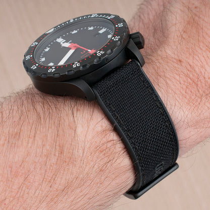 Sailcloth and FKM Rubber Quick Release Hybrid Watch Straps