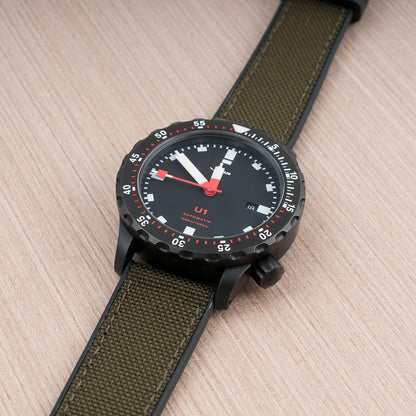 Sailcloth and FKM Rubber Quick Release Hybrid Watch Straps