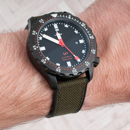 Sailcloth and FKM Rubber Quick Release Hybrid Watch Straps