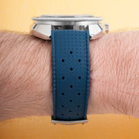 Tropical retro vintage replacement watch strap band FKM rubber tropic 19mm 20mm 21mm 22mm blue variant_blue