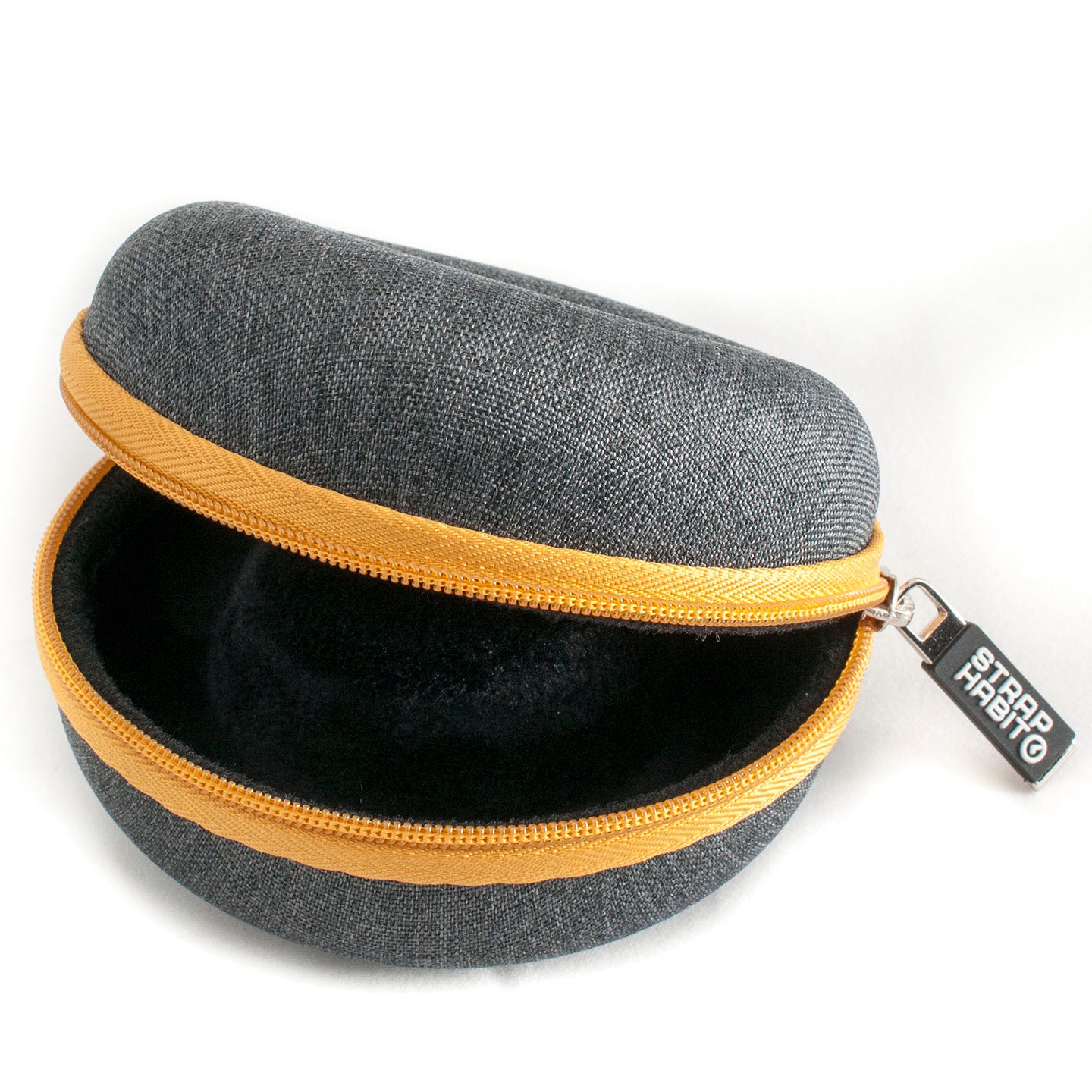 Watch travel case pod zipper gray black yellow gold hard storage protect
