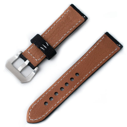 Distressed Canvas and Leather Quick Release Watch Straps