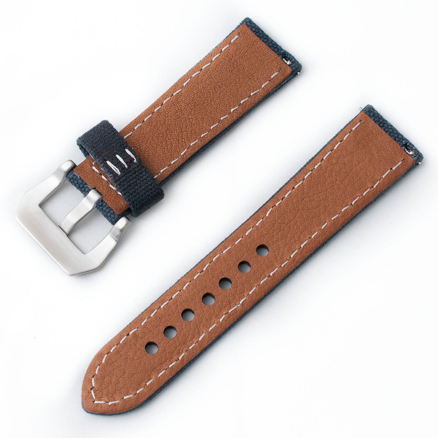 Distressed Canvas and Leather Quick Release Watch Straps