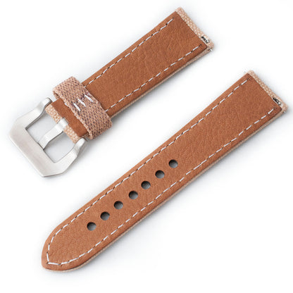 Distressed Canvas and Leather Quick Release Watch Straps