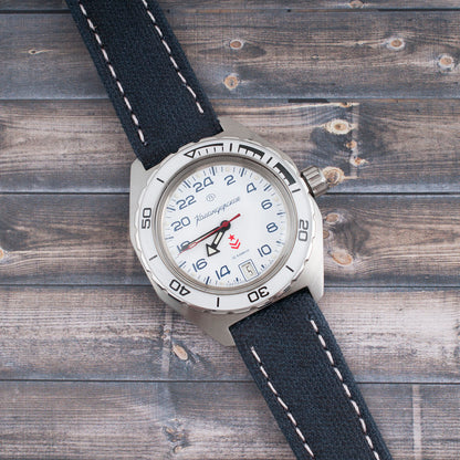 Distressed Canvas and Leather Quick Release Watch Straps