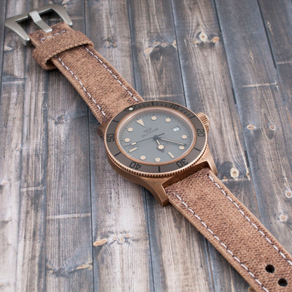 Distressed Canvas and Leather Quick Release Watch Straps