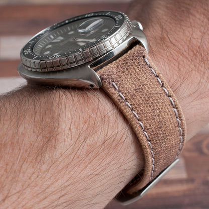 Distressed Canvas and Leather Quick Release Watch Straps