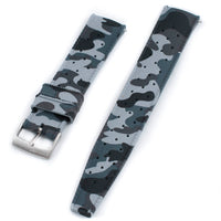 Tropical retro vintage replacement watch strap band FKM rubber tropic 19mm 20mm 21mm 22mm gray grey camo camouflage variant_gray_camo