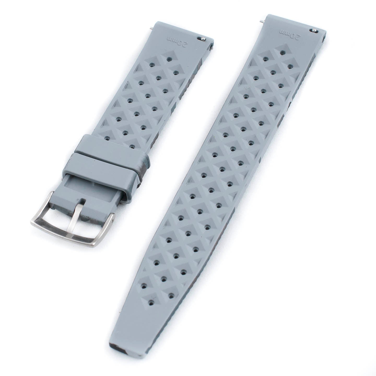 Tropical retro vintage replacement watch strap band FKM rubber tropic 19mm 20mm 21mm 22mm gray grey camo camouflage