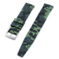 Tropical retro vintage replacement watch strap band FKM rubber tropic 19mm 20mm 21mm 22mm green camo camouflage