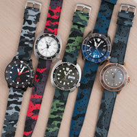 Tropical retro vintage replacement watch strap band FKM rubber tropic 19mm 20mm 21mm 22mm camo gray red green blue gray black sinn u1 s seiko spb313 srpe03 snr049 glycine bronze combat sub