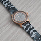 Tropical retro vintage replacement watch strap band FKM rubber tropic 19mm 20mm 21mm 22mm gray grey camo camouflage glycine combat sub brozne