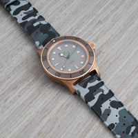 Tropical retro vintage replacement watch strap band FKM rubber tropic 19mm 20mm 21mm 22mm gray grey camo camouflage glycine combat sub brozne variant_gray_camo