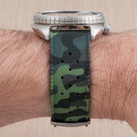 Tropical retro vintage replacement watch strap band FKM rubber tropic 19mm 20mm 21mm 22mm green camo camouflage variant_green_camo