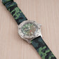 Tropical retro vintage replacement watch strap band FKM rubber tropic 19mm 20mm 21mm 22mm green camo camouflage vostok green