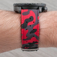 Tropical retro vintage replacement watch strap band FKM rubber tropic 19mm 20mm 21mm 22mm red camo camouflage variant_red_camo