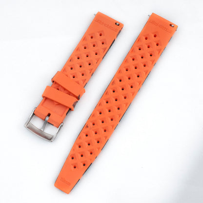 Tropical retro vintage replacement watch strap band FKM rubber tropic 19mm 20mm 21mm 22mm orange camo camouflage