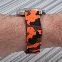 Tropical retro vintage replacement watch strap band FKM rubber tropic 19mm 20mm 21mm 22mm orange camo camouflage  variant_orange_camo