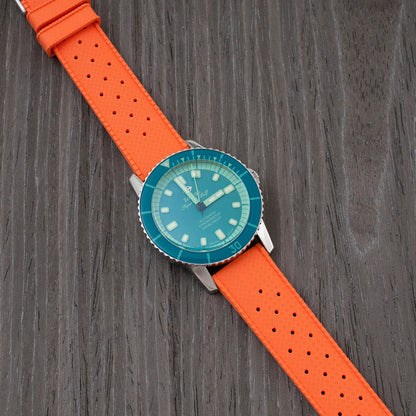 Tropical retro vintage replacement watch strap band FKM rubber tropic 19mm 20mm 21mm 22mm orange zodiac aquamarine dream super sea wolf