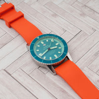 FKM Rubber Quick Release Replacement Watch Straps Bands 19mm 20,mm 21mm 22mm 24mm orange zodiac super sea wolf aquamarine dream variant_orange