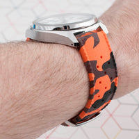 Tropical retro vintage replacement watch strap band FKM rubber tropic 19mm 20mm 21mm 22mm orange camo camouflage  variant_orange_camo