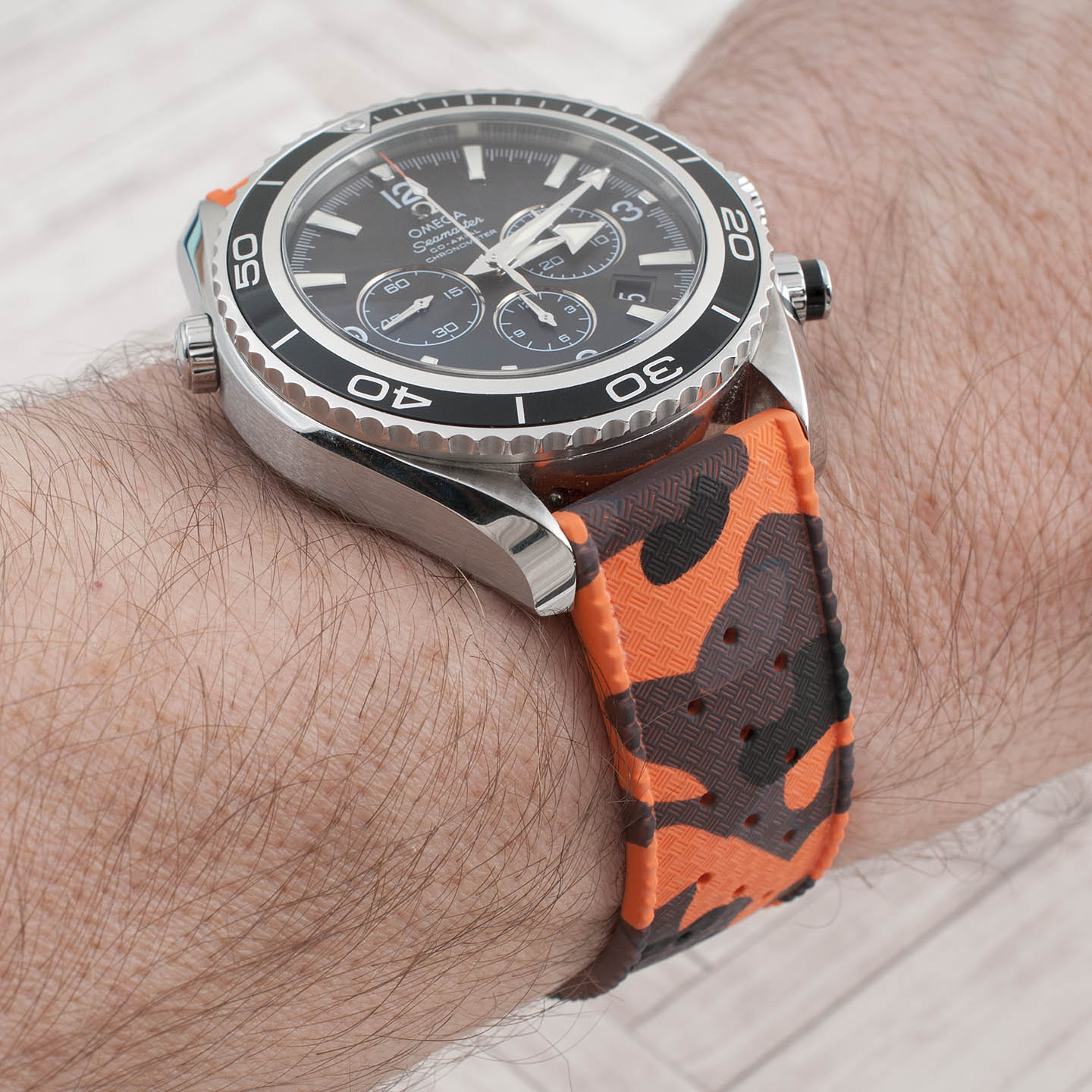 Tropical retro vintage replacement watch strap band FKM rubber tropic 19mm 20mm 21mm 22mm orange camo camouflage omega planet ocean chronograph 2210.50,00