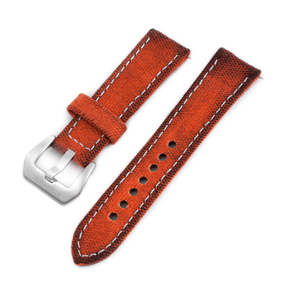 Distressed Canvas and Leather Quick Release Watch Straps