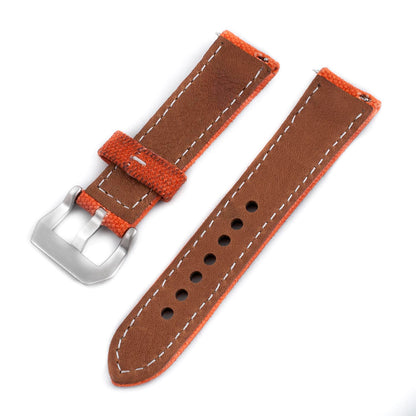 Distressed Canvas and Leather Quick Release Watch Straps