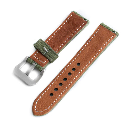 Distressed Canvas and Leather Quick Release Watch Straps