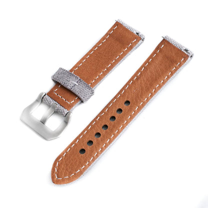 Distressed Canvas and Leather Quick Release Watch Straps