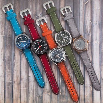 Distressed Canvas and Leather Quick Release Watch Straps