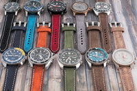 Distressed Canvas and Leather Quick Release Watch Straps