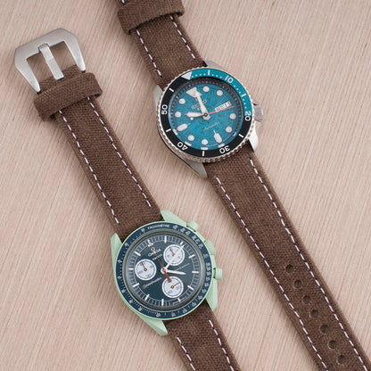 Distressed Canvas and Leather Quick Release Watch Straps