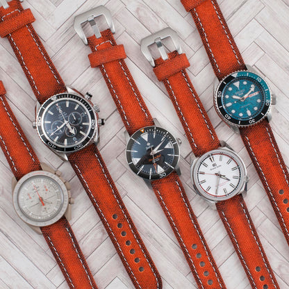 Distressed Canvas and Leather Quick Release Watch Straps